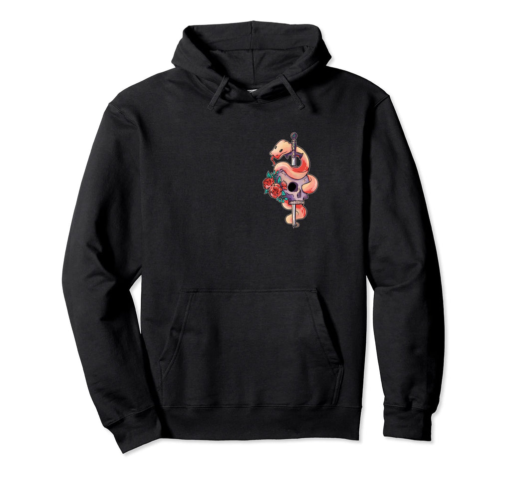Kawaii Pastel Goth Creepy Skull Serpent Hoodie - Graphic Print Unisex - T-Shirt, Sweatshirt, Hoodie