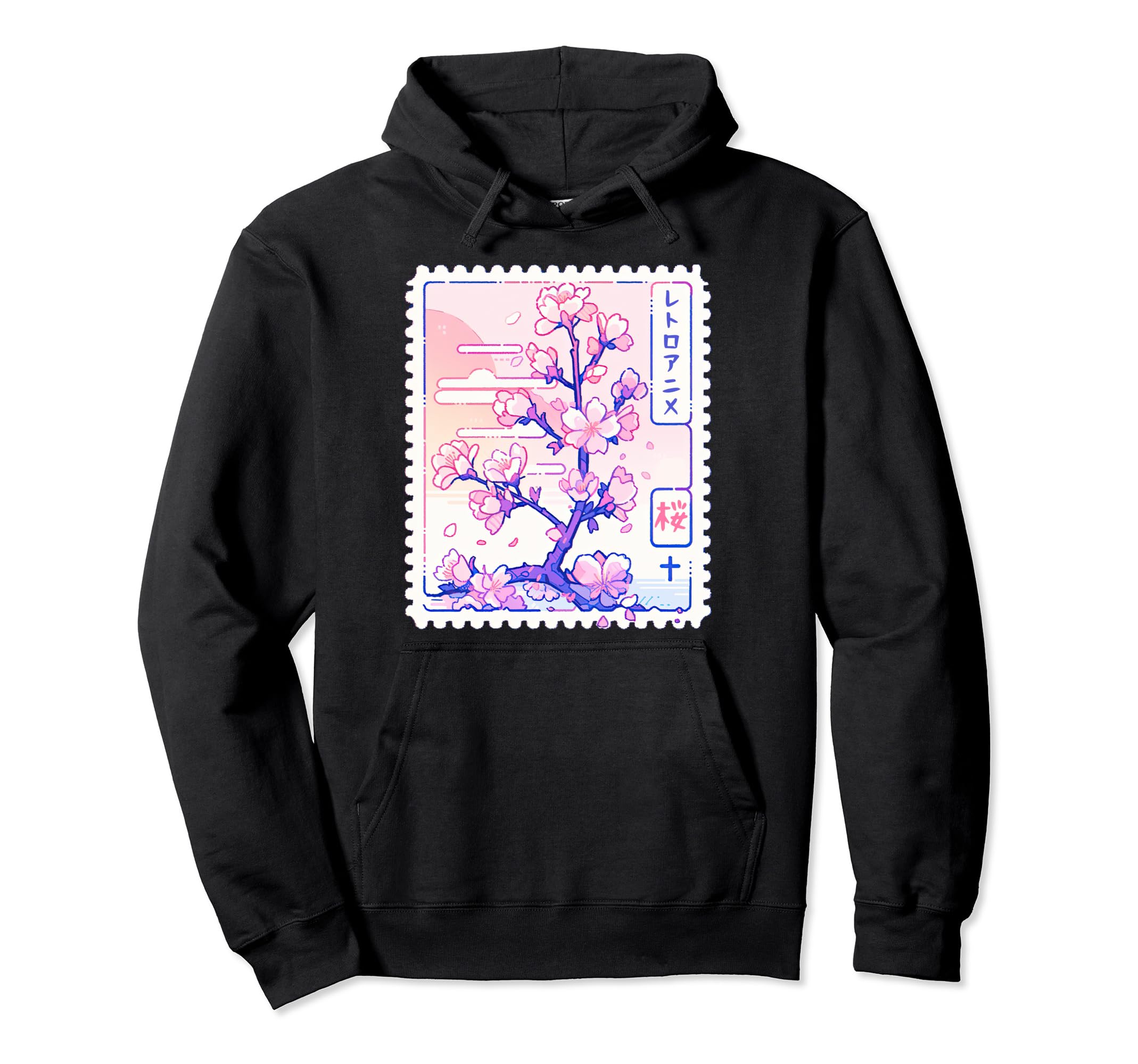 Pixel Art Sakura Tree Y2K Anime Hoodie - Streetwear Style for Adults - T-Shirt, Sweatshirt, Hoodie