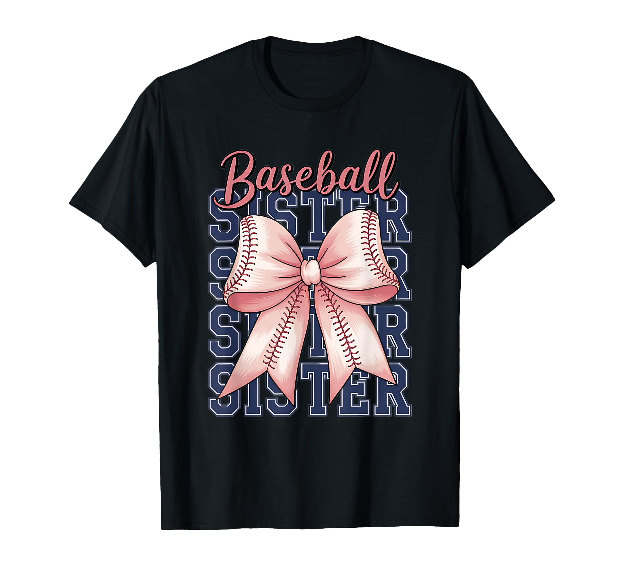 Baseball Sister Coquette Bow T-Shirt - Unique Graphic Unisex - T-Shirt, Sweatshirt, Hoodie