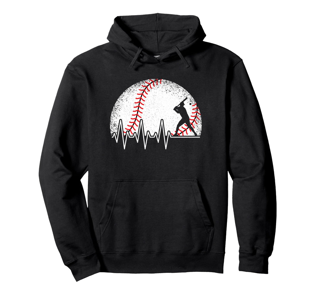 Funny Baseball Heartbeat Baseball Player Hoodie - Graphic Print for Adults - T-Shirt, Sweatshirt, Hoodie
