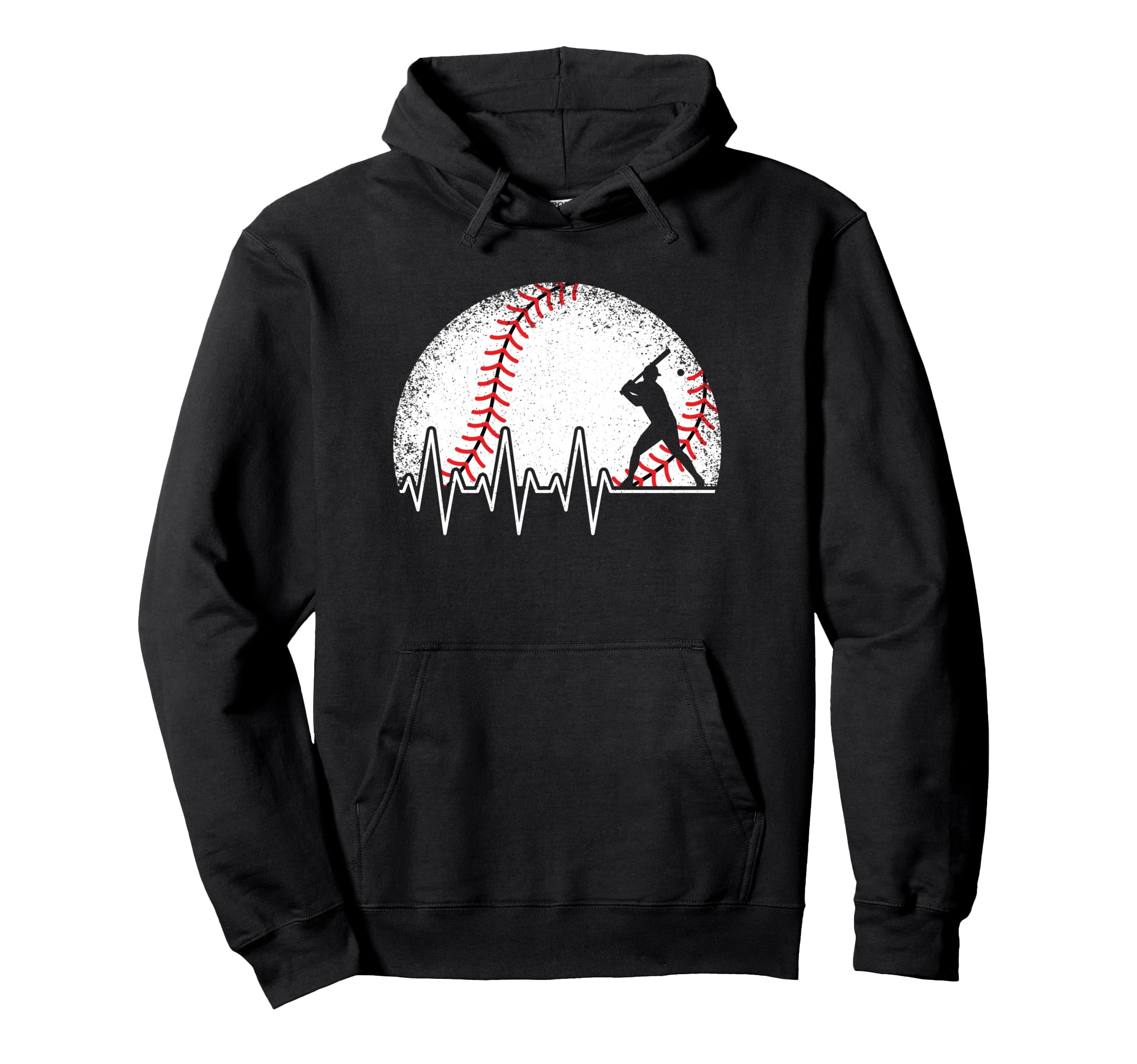 Funny Baseball Heartbeat Baseball Player Hoodie - Graphic Print for Adults - T-Shirt, Sweatshirt, Hoodie