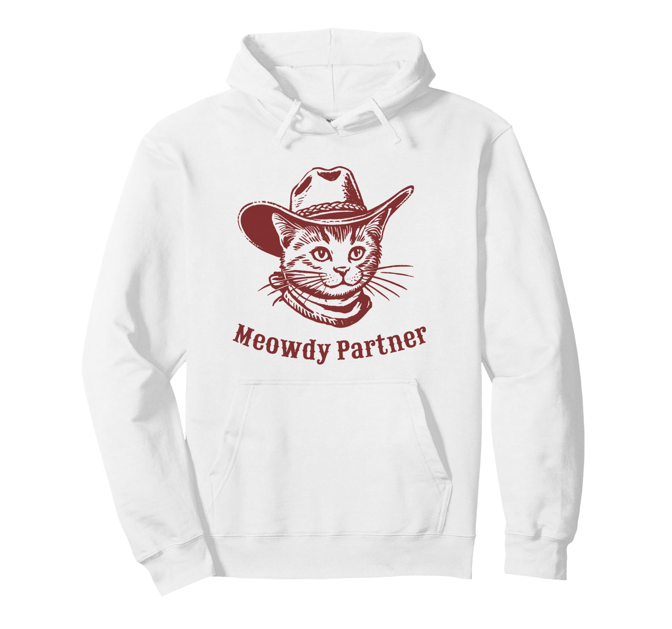 Meowdy Partner Country Western Kitten Hoodie - Trendy Graphic for Adults - T-Shirt, Sweatshirt, Hoodie