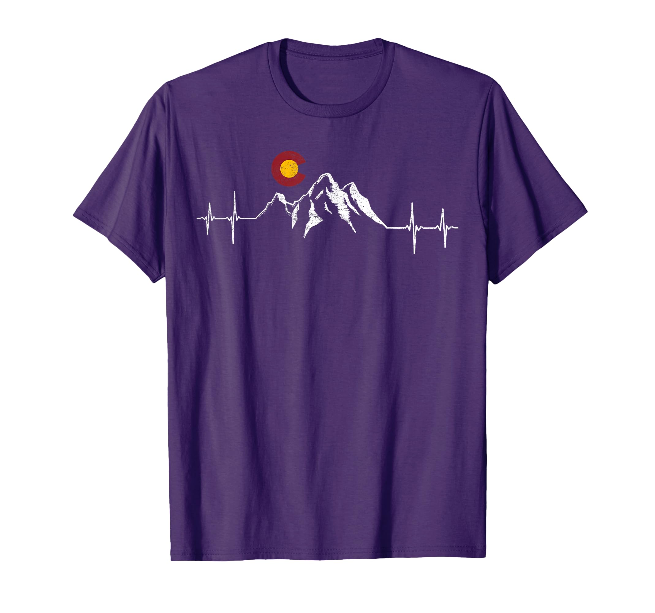 Colorado Flag Mountains Heartbeat T-Shirt - Streetwear Style Men Women - T-Shirt, Sweatshirt, Hoodie