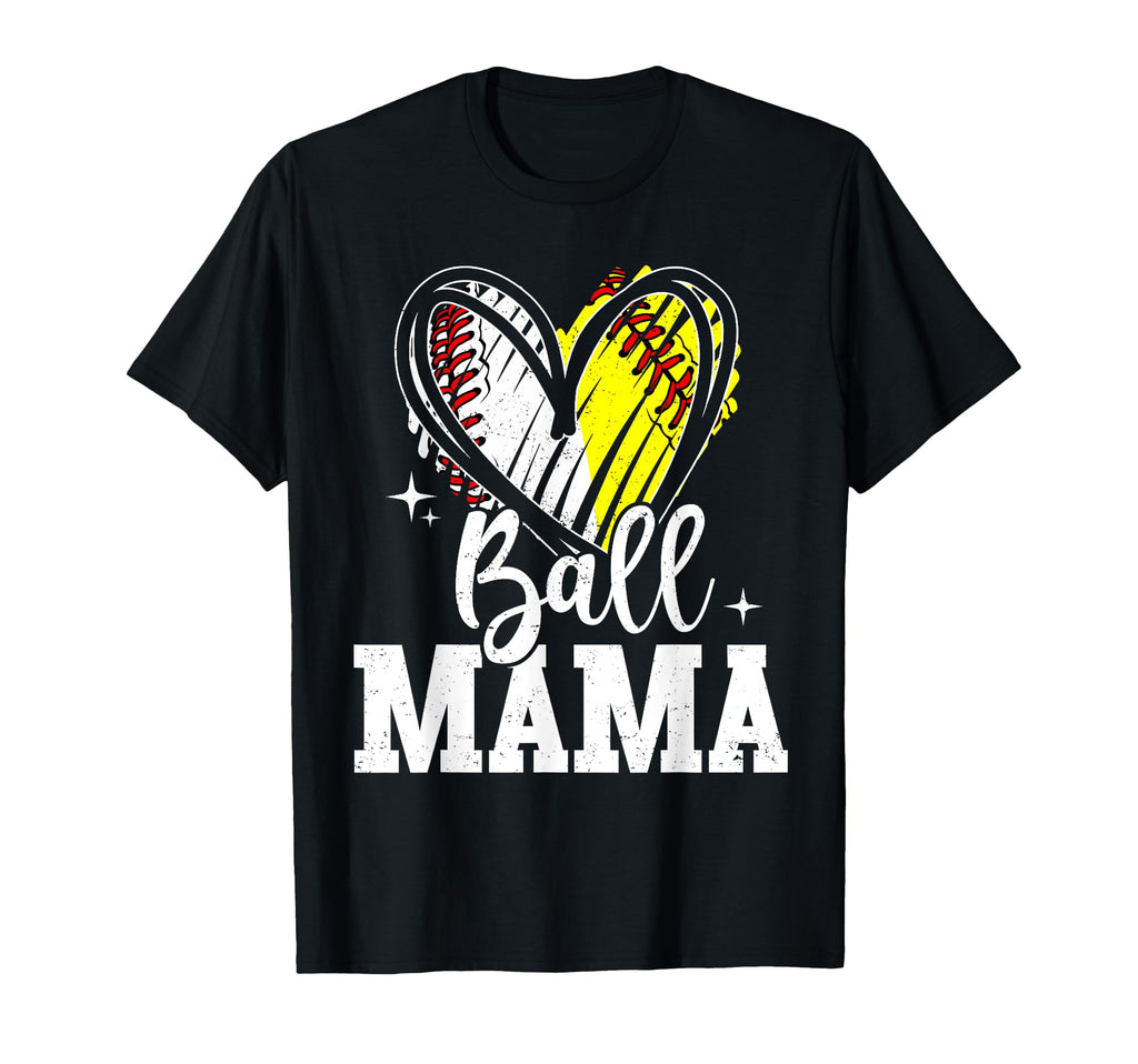 Ball Mama Softball Baseball Mom Both T-Shirt - Novelty Apparel Men Women - T-Shirt, Sweatshirt, Hoodie
