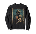 Mary Jesus Distressed 90S Goth Sweatshirt - Minimalist Print Men Women - T-Shirt, Sweatshirt, Hoodie
