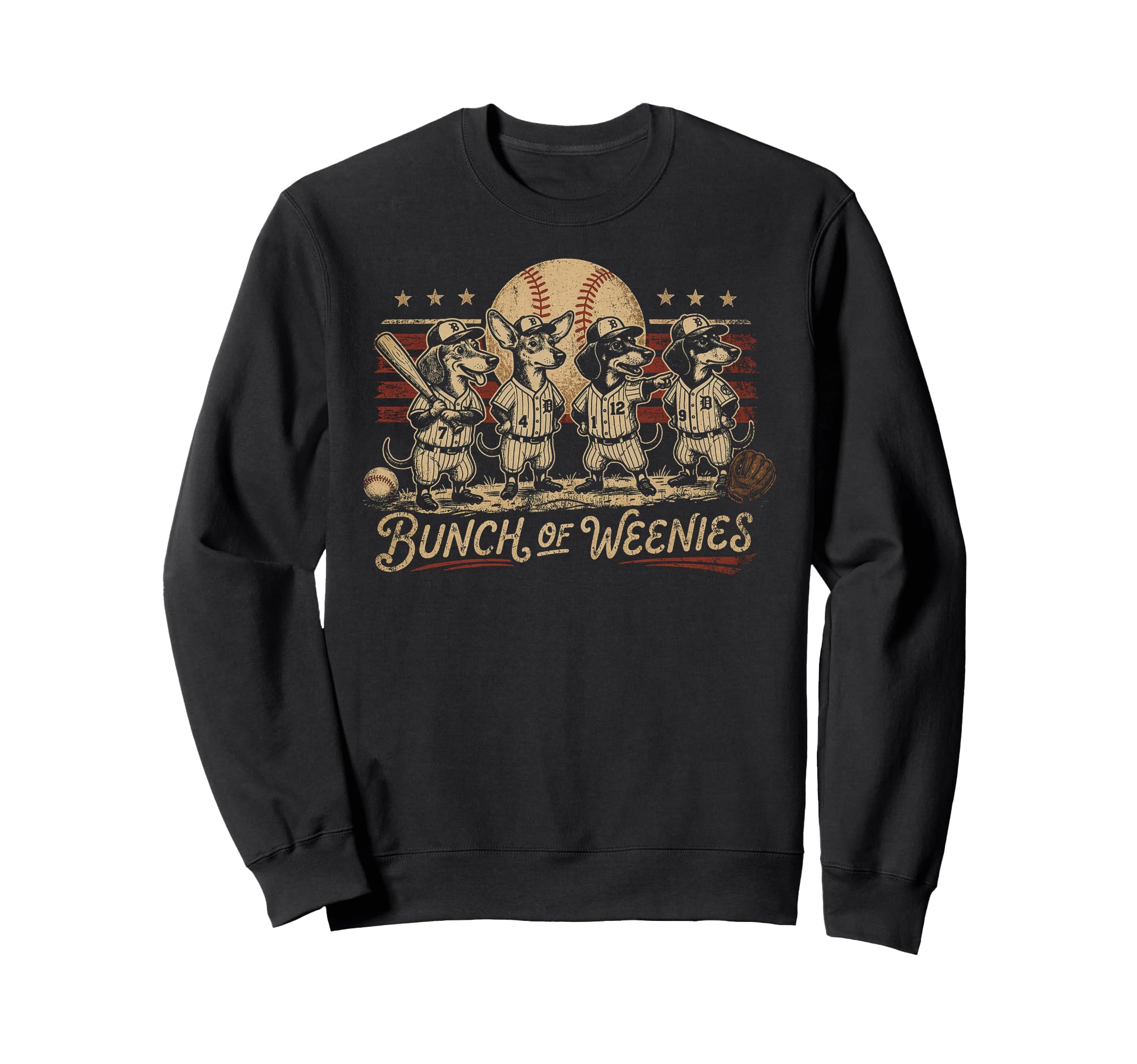 Funny Weenies Dachshunds Baseball Sweatshirt - Casual Everyday Wear Unisex - T-Shirt, Sweatshirt, Hoodie