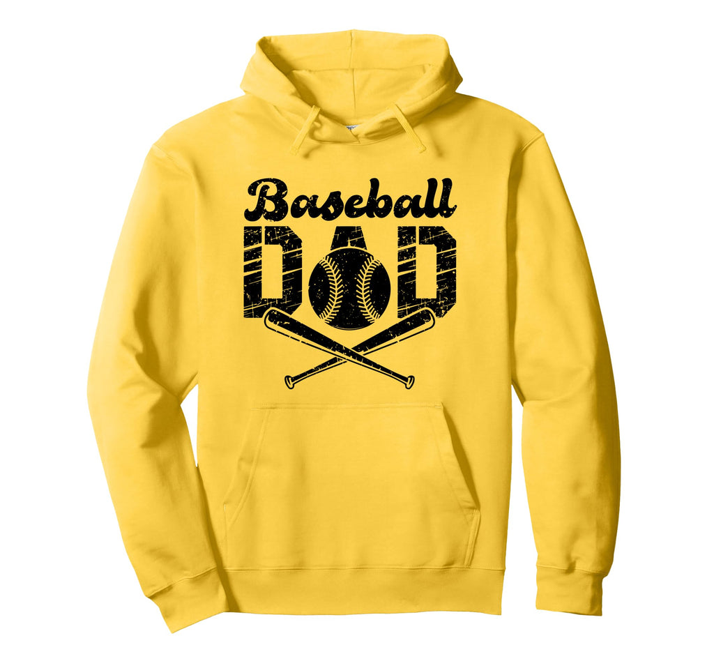 Baseball Dad Happy Fathers Day Hoodie - Casual Everyday Wear Men Women - T-Shirt, Sweatshirt, Hoodie