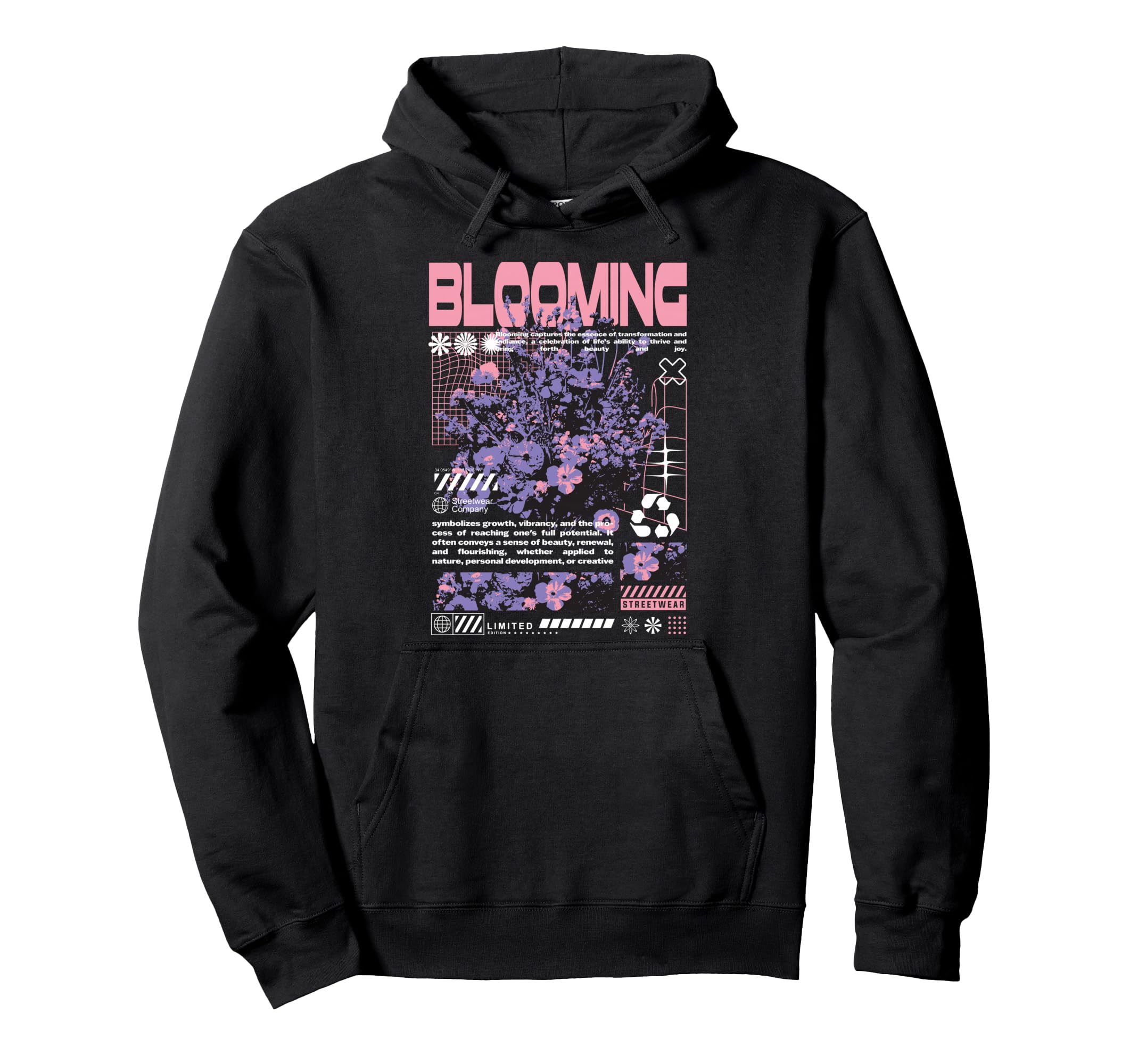 Y2K Blooming Bold Urban Graffiti Hoodie - Trendy Graphic for Adults - T-Shirt, Sweatshirt, Hoodie