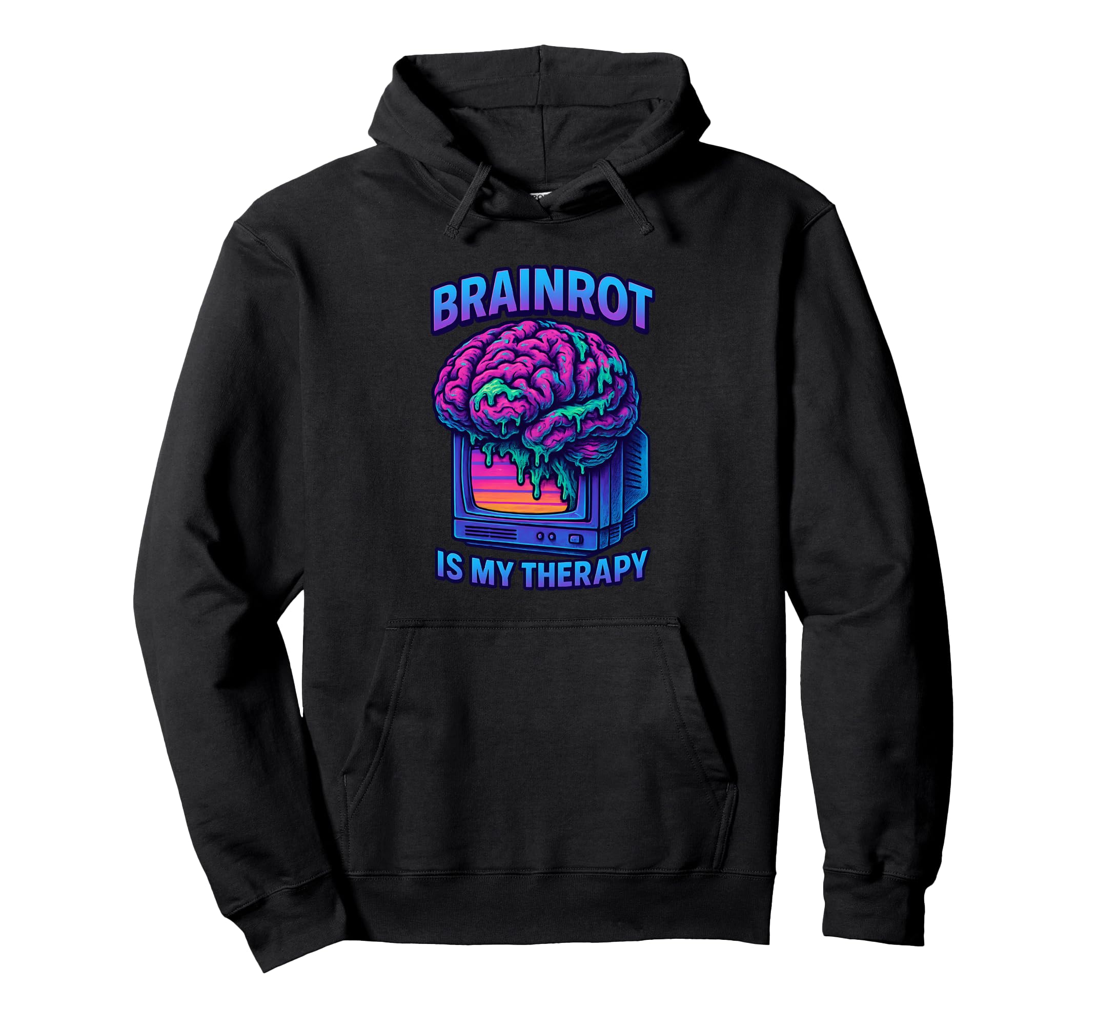 Brainrot Vaporwave Meme Tv Aesthetic Hoodie - Streetwear Style Unisex - T-Shirt, Sweatshirt, Hoodie