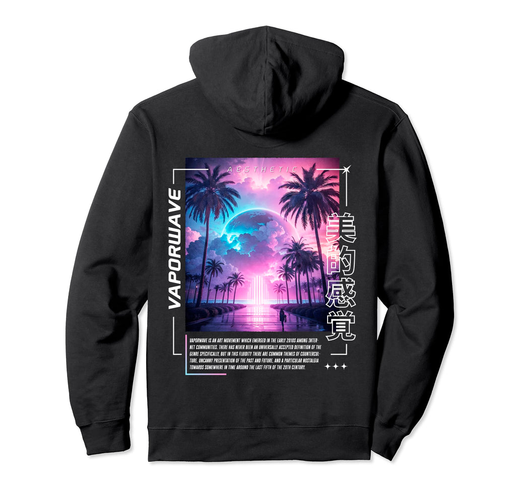 Vaporwave Backprint Aesthetic Liminal Hoodie - Minimalist Print for Adults - T-Shirt, Sweatshirt, Hoodie