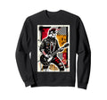 Distressed Cat Playing Guitar Punk Sweatshirt - Streetwear Style Men Women - T-Shirt, Sweatshirt, Hoodie