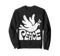 Word Peace Groovy Dove Hippie Sweatshirt - Minimalist Print Men Women - T-Shirt, Sweatshirt, Hoodie