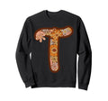 Letter T Initial Floral Monogram Boho Sweatshirt - Graphic Print Unisex - T-Shirt, Sweatshirt, Hoodie