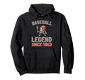 Born 1963 Baseball Baseballer Team Player Hoodie - Custom Art Print Unisex - T-Shirt, Sweatshirt, Hoodie