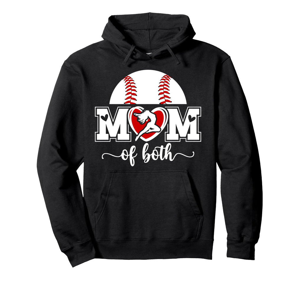 Mom Both Proud Baseball And Dance Mom Hoodie - Aesthetic Graphic for Adults - T-Shirt, Sweatshirt, Hoodie