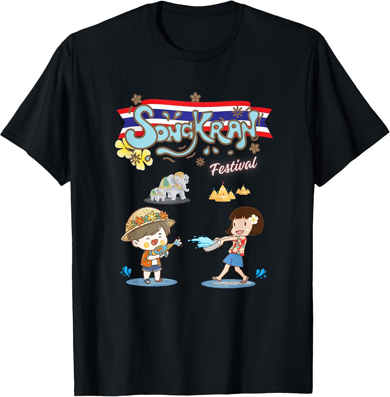 Funny Thai Water Festival new year Culture. - Adult & Kids T-Shirts, Sweatshirts & Hoodies apparel design preview 1