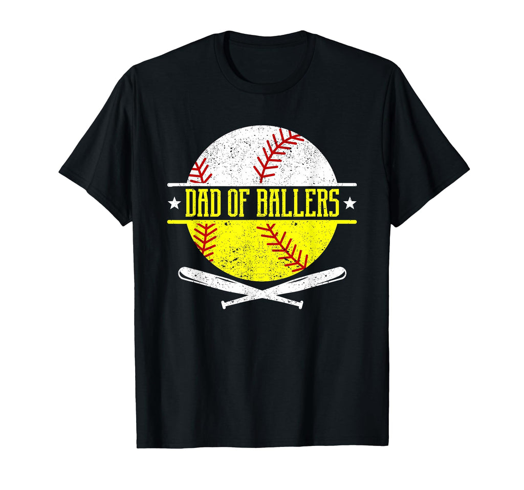 Dad Ballers Funny Dad Baseball And T-Shirt - Custom Art Print Unisex - T-Shirt, Sweatshirt, Hoodie