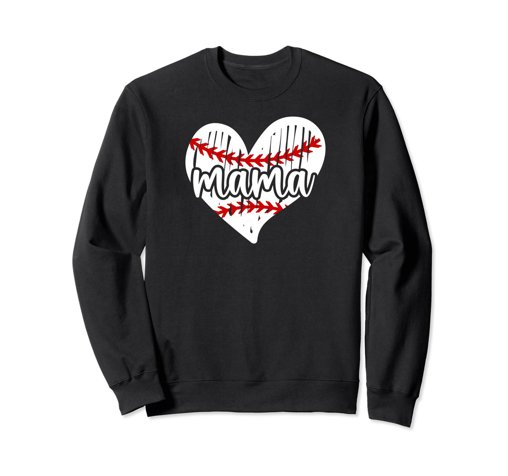 Baseball Mama Heart Baseball Mom Sweatshirt - Trendy Graphic Unisex - T-Shirt, Sweatshirt, Hoodie