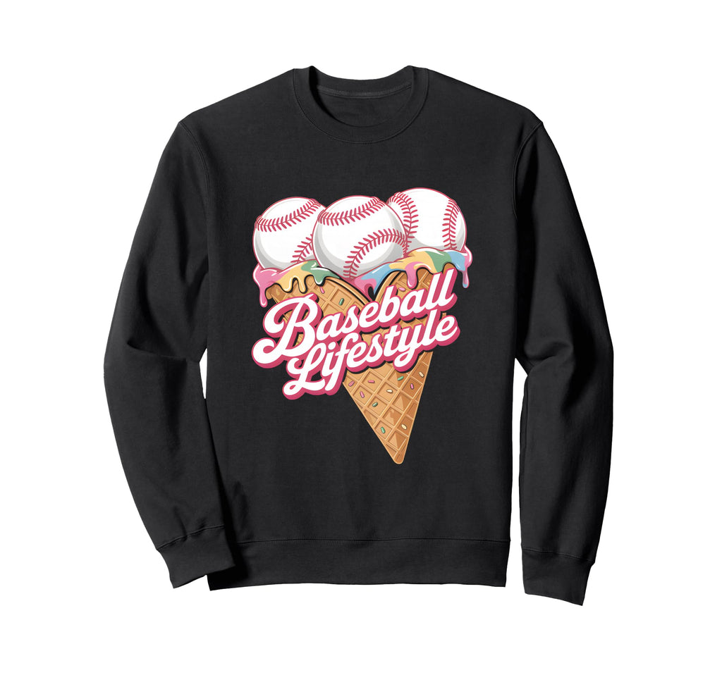 Baseball Mom Dad Son Ice Cream Drip Sweatshirt - Streetwear Style Unisex - T-Shirt, Sweatshirt, Hoodie