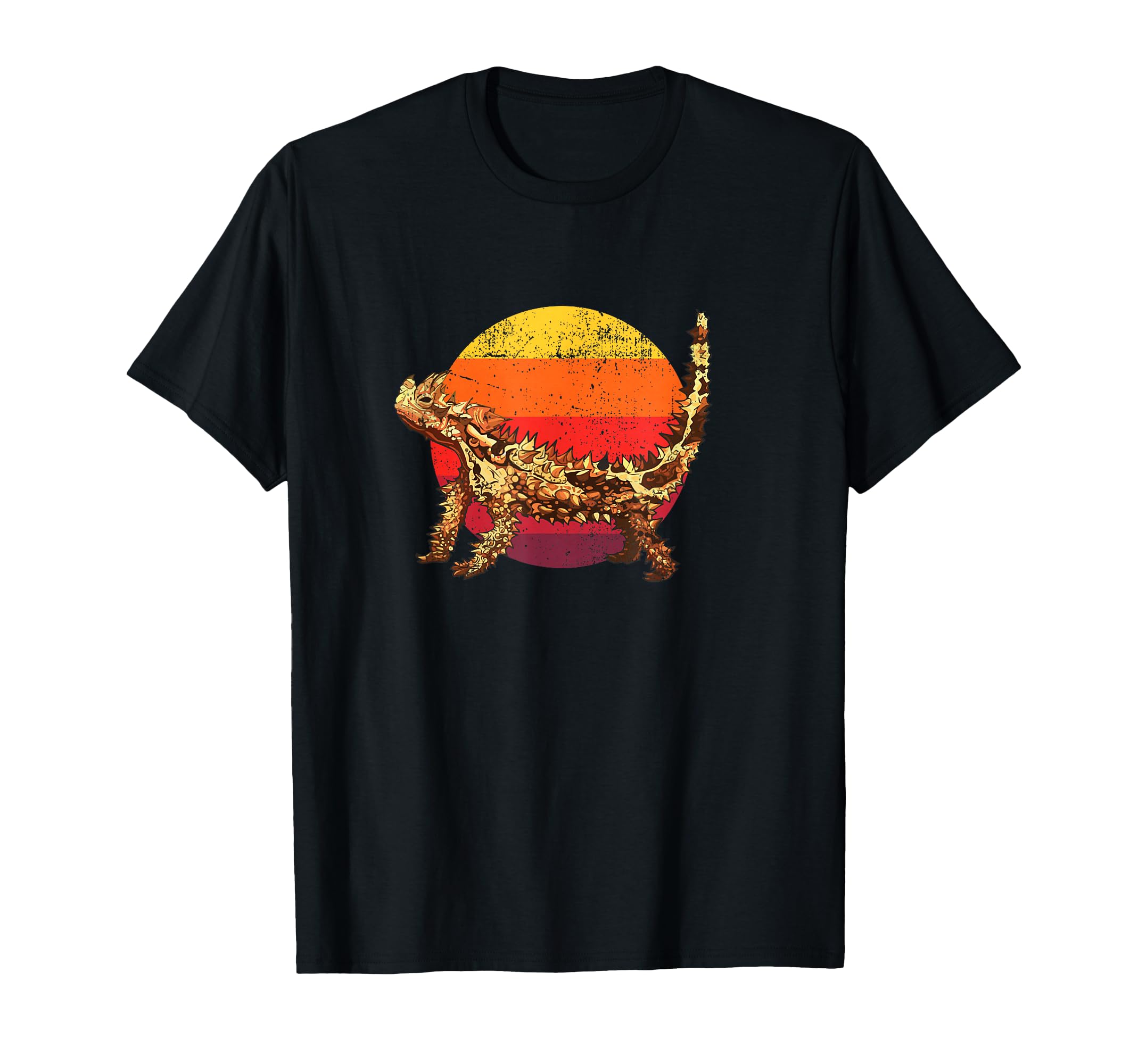 Horned Lizard Distressed Sunset T-Shirt - Custom Art Print for Adults - T-Shirt, Sweatshirt, Hoodie