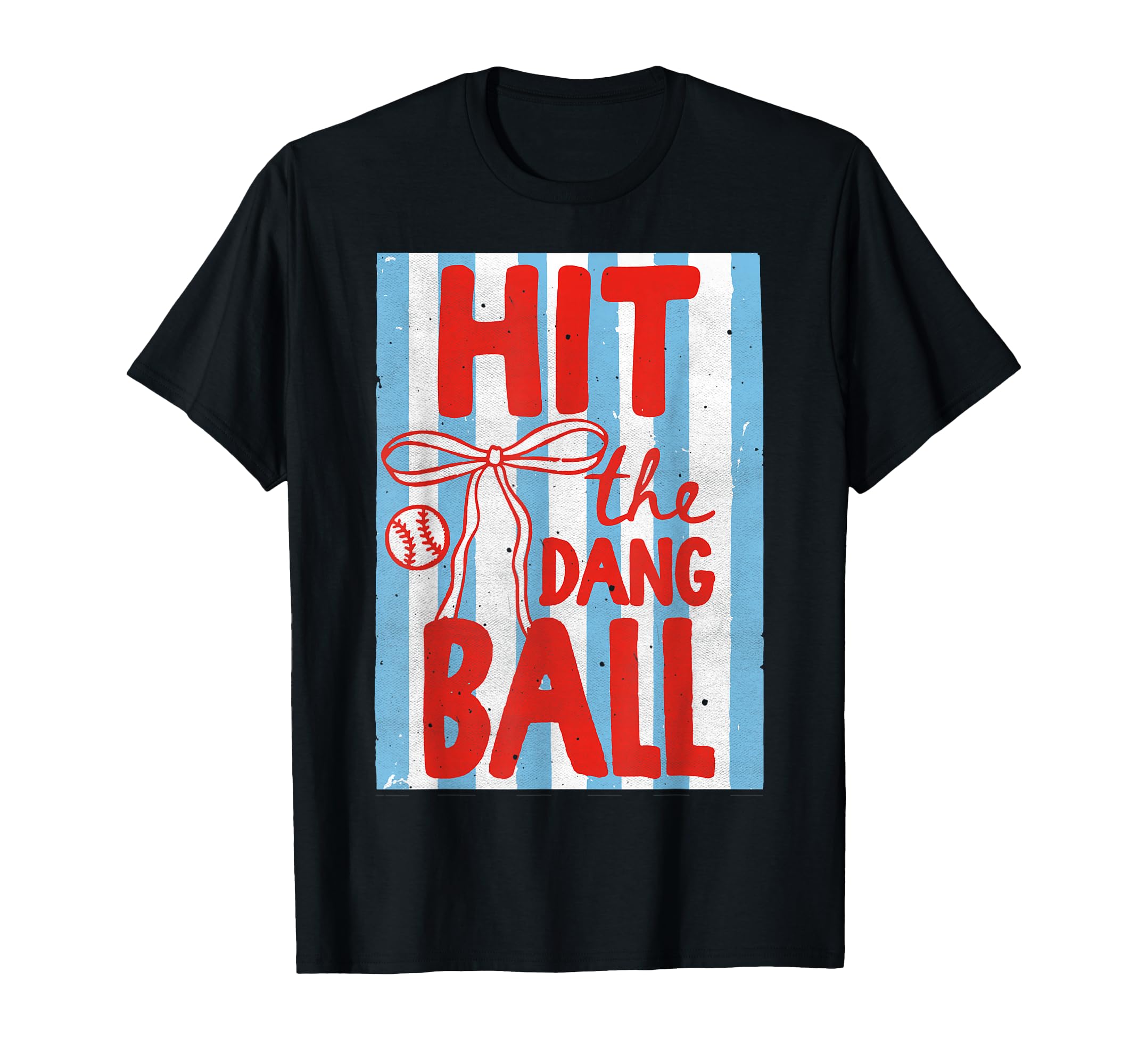 Hit Dang Ball Coquette Bow Baseball T-Shirt - Custom Art Print for Adults - T-Shirt, Sweatshirt, Hoodie