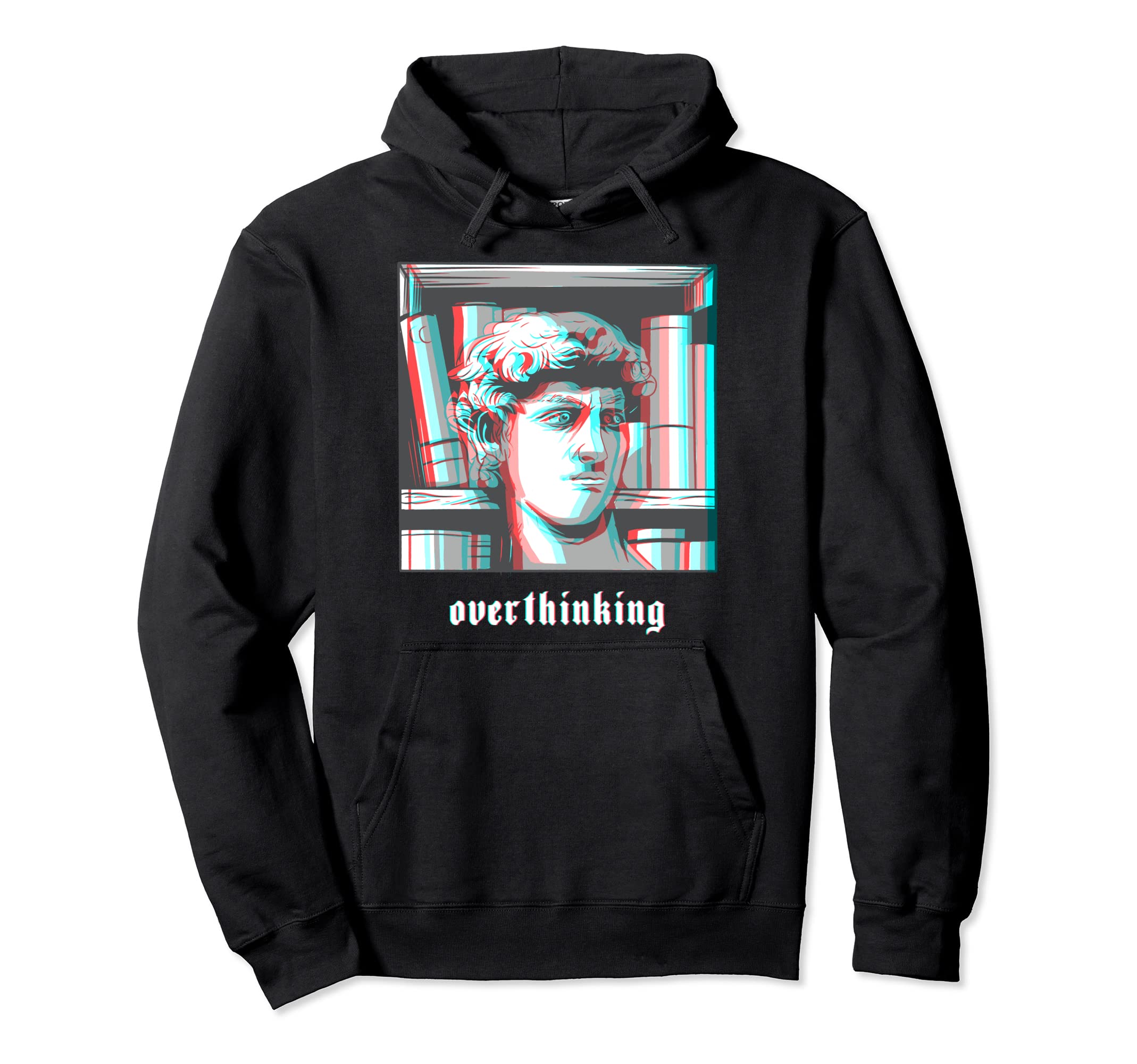 Overthinking Vaporwave Aesthetic Glitch Hoodie - Streetwear Style Unisex - T-Shirt, Sweatshirt, Hoodie
