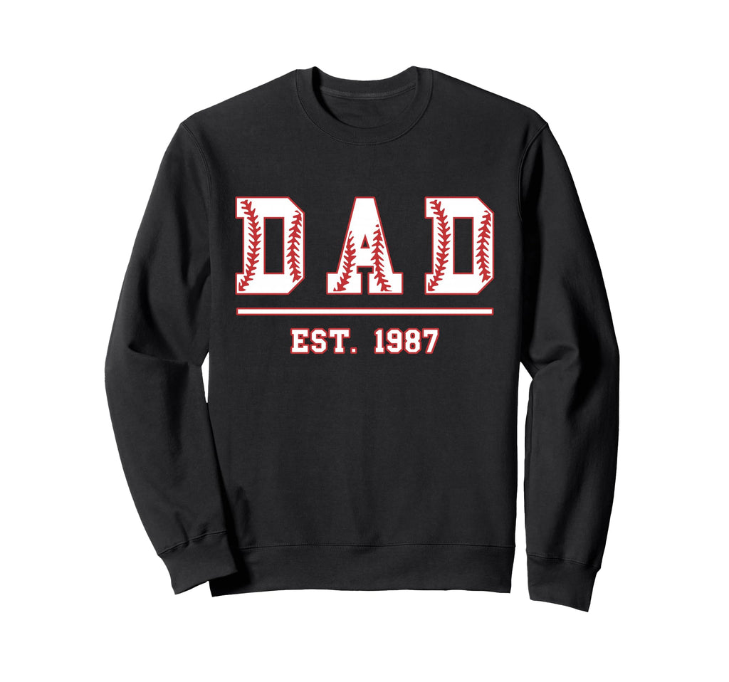 Dad Est 1987 Funny Sports Sweatshirt - Casual Everyday Wear for Adults - T-Shirt, Sweatshirt, Hoodie