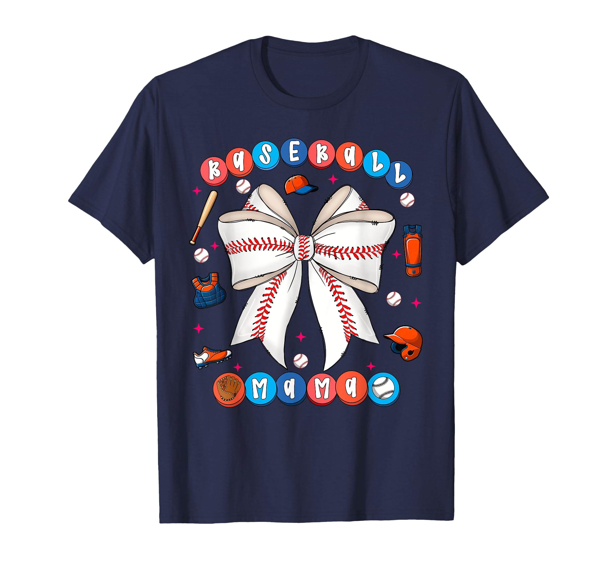 Baseball Mama Coquette Bow Mothers T-Shirt - Custom Art Print for Adults - T-Shirt, Sweatshirt, Hoodie