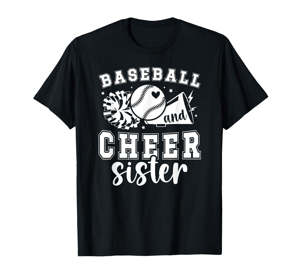 Baseball And Cheer Sister T-Shirt - Minimalist Print Men Women - T-Shirt, Sweatshirt, Hoodie