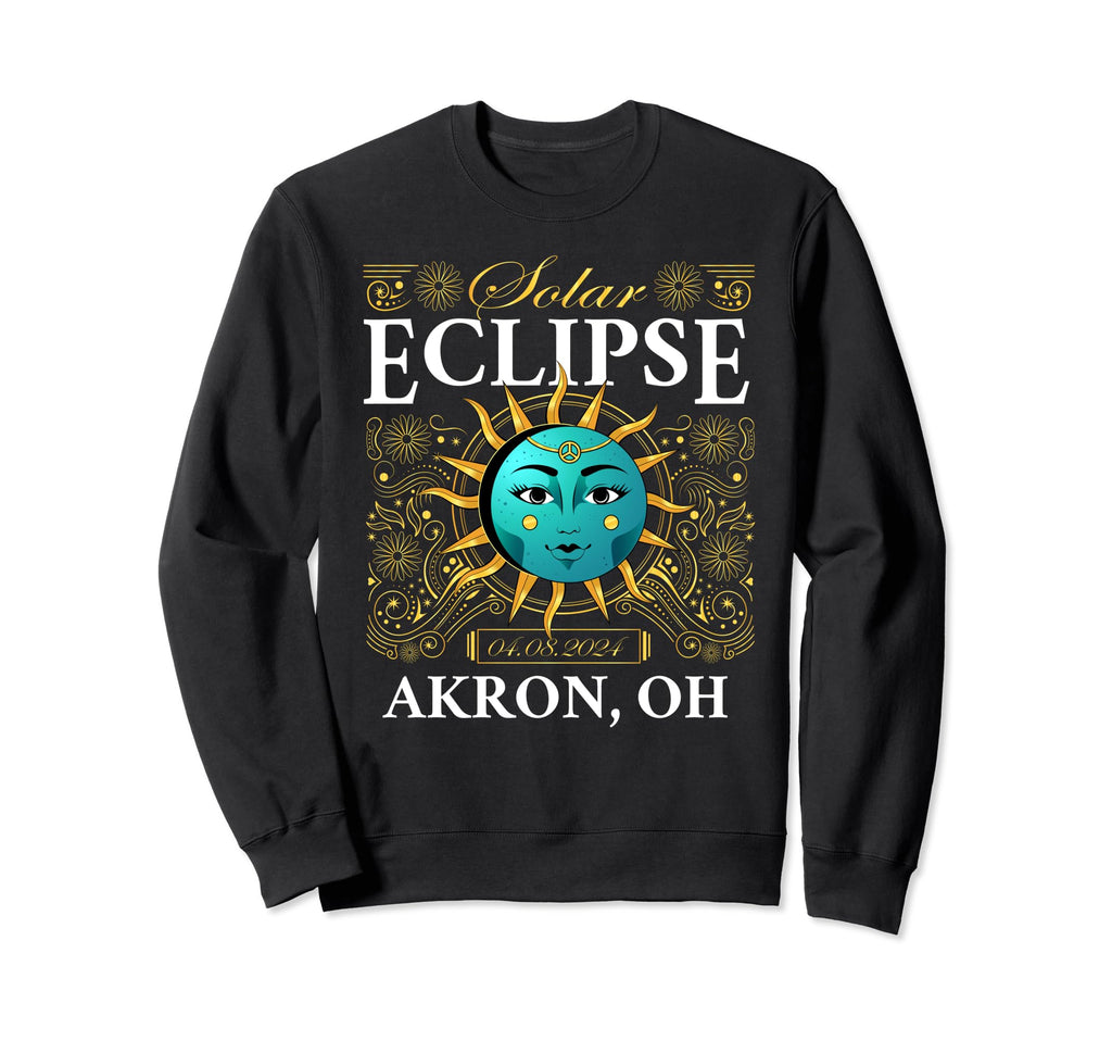 Total Solar Eclipse Akron Oh Ohio Sweatshirt - Custom Art Print Unisex - T-Shirt, Sweatshirt, Hoodie