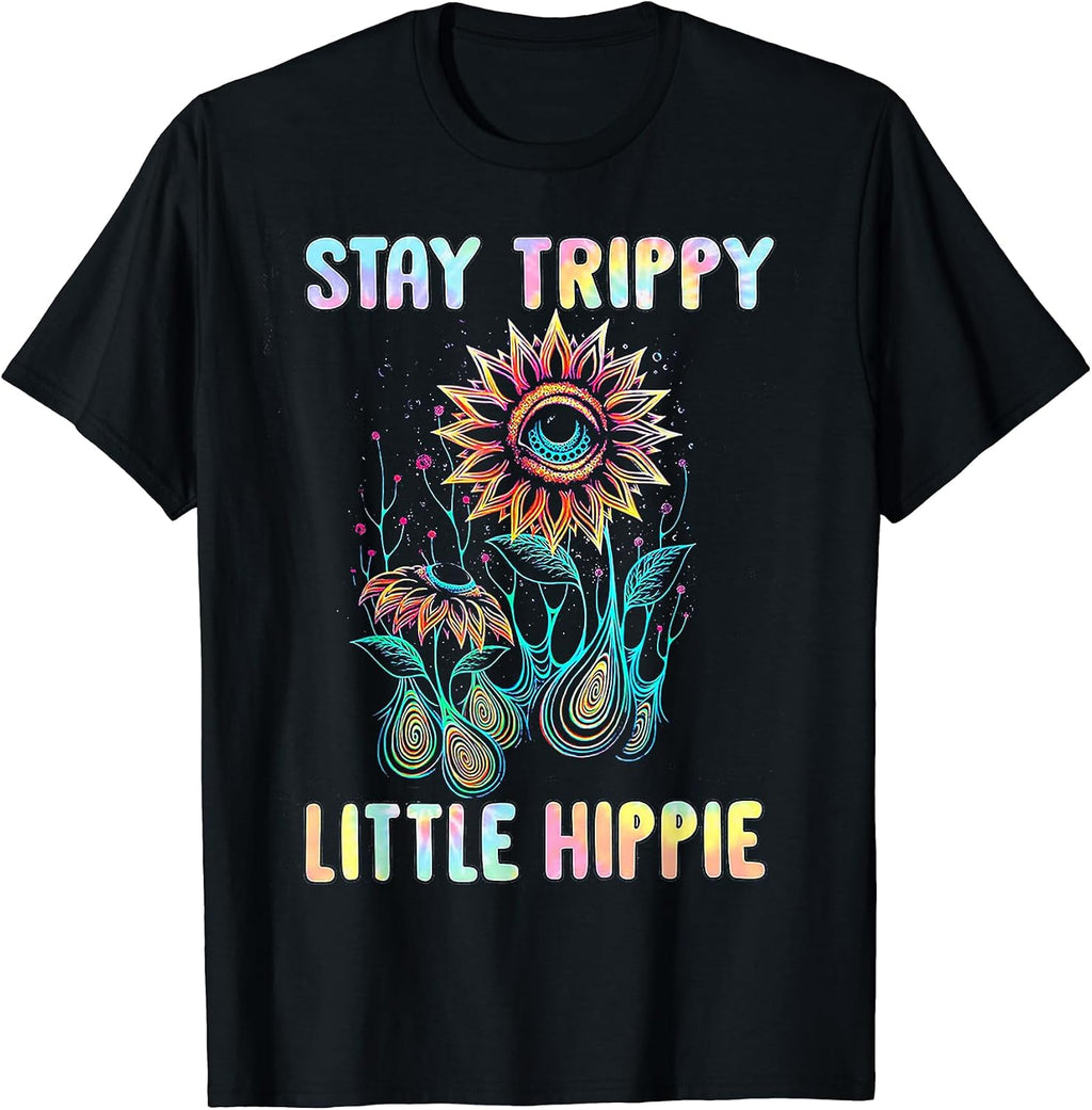 Funny Stay Trippy Little Hippie Flower Eye - Adult & Kids T-Shirts, Sweatshirts & Hoodies apparel design preview 1