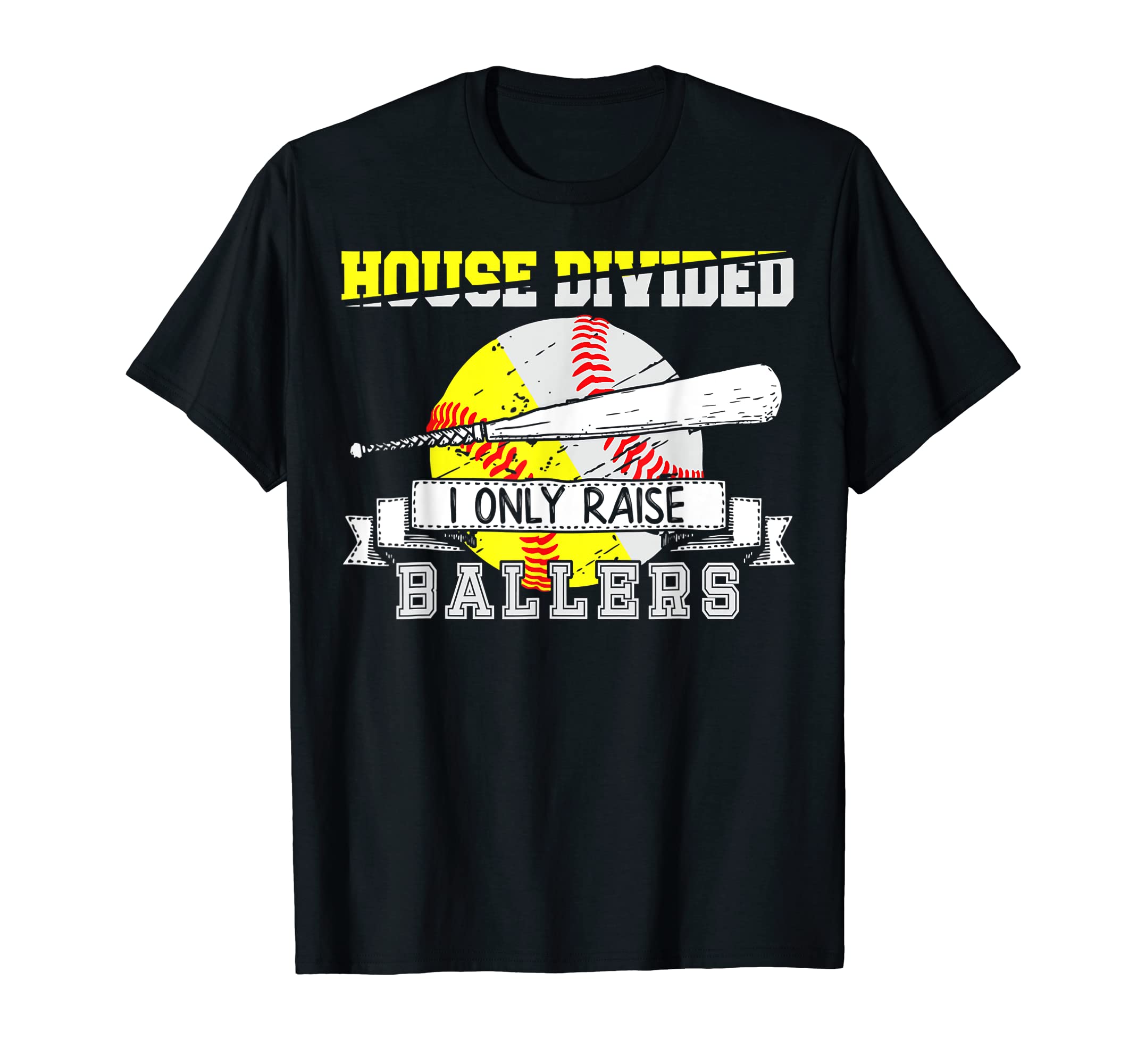 Funny Baseball Softball Divided House T-Shirt - Custom Art Print Men Women - T-Shirt, Sweatshirt, Hoodie