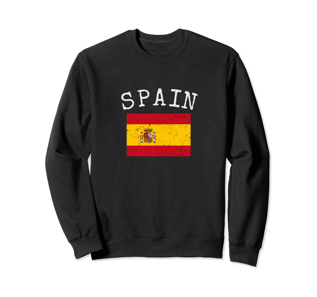 Flag Spain Distressed Spanish Flag Sweatshirt - Custom Art Print Men Women - T-Shirt, Sweatshirt, Hoodie