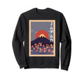 Japanese Art Red Sunset Mountain Sweatshirt - Minimalist Print for Adults - T-Shirt, Sweatshirt, Hoodie