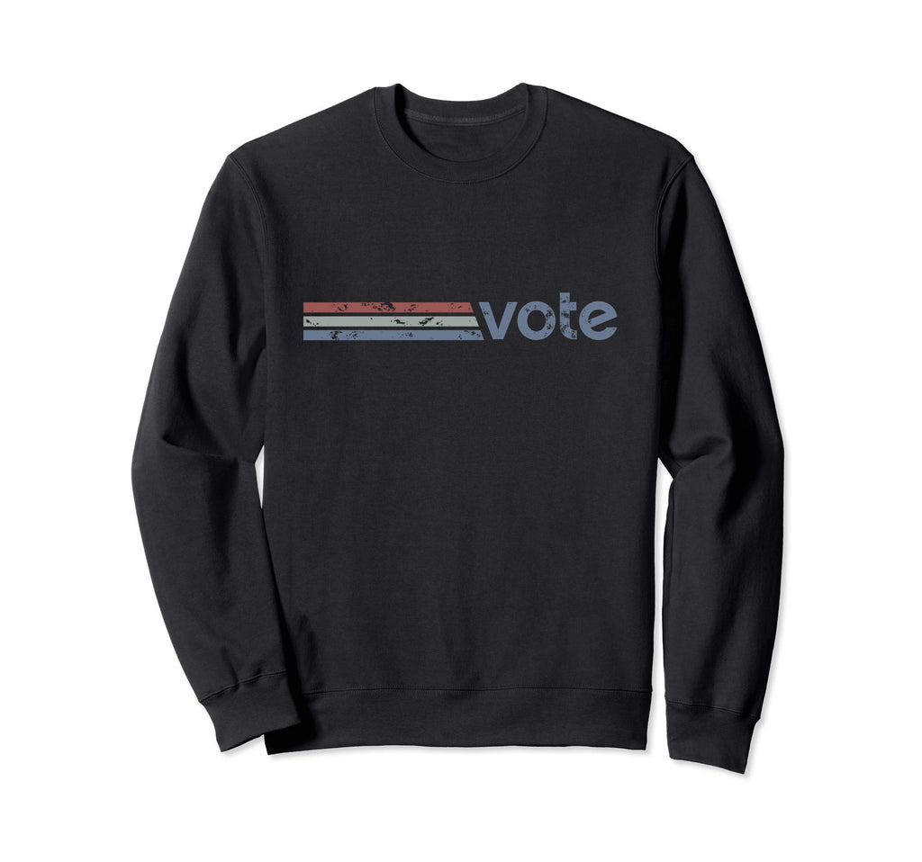 Vote Faded Stripes Vote Sweatshirt - Aesthetic Graphic Men Women - T-Shirt, Sweatshirt, Hoodie