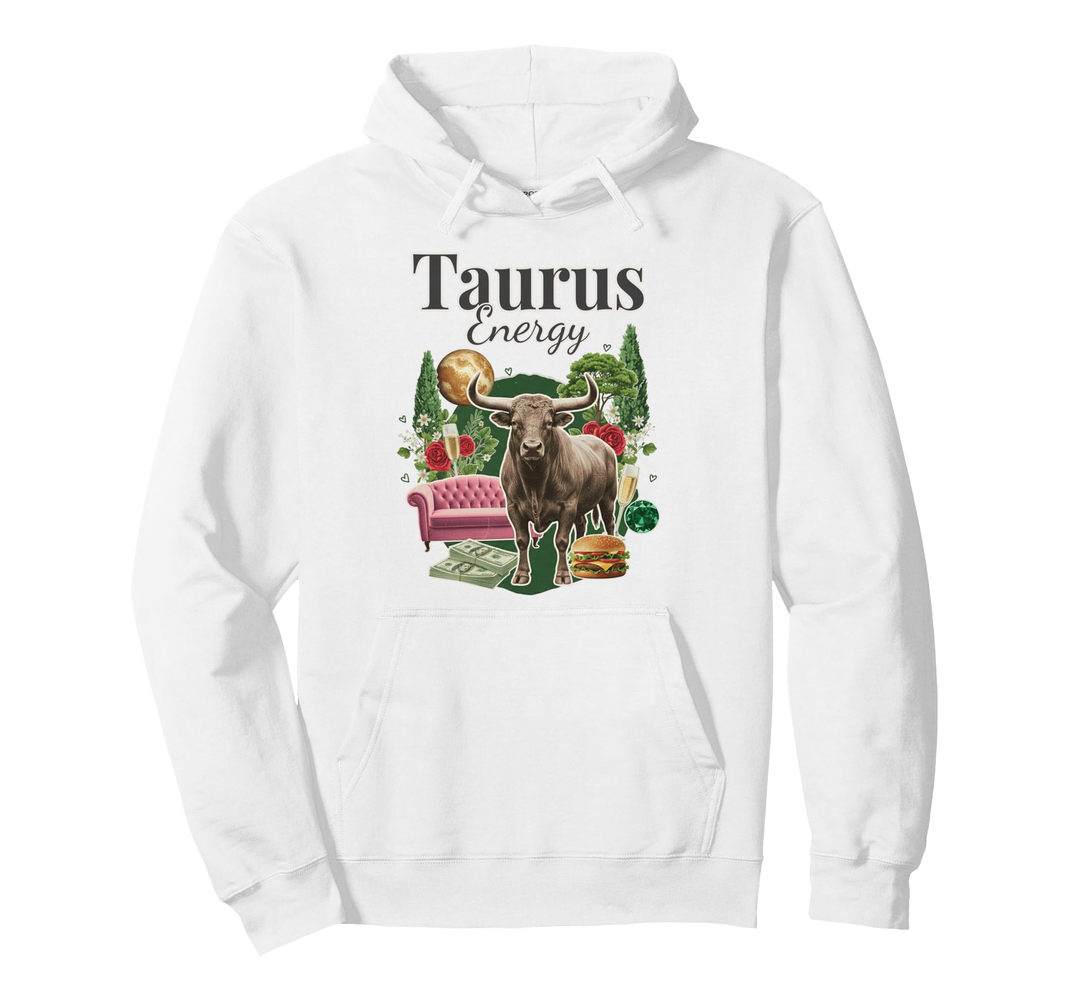Taurus Energy Zodiac Birthday Y2K Hoodie - Novelty Apparel for Adults - T-Shirt, Sweatshirt, Hoodie
