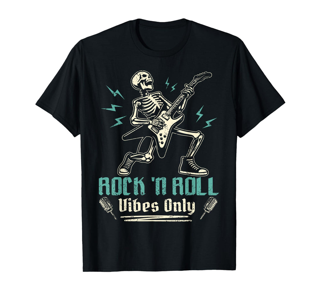 Rock N Roll Vibes Only Music Guitar T-Shirt - Streetwear Style for Adults - T-Shirt, Sweatshirt, Hoodie