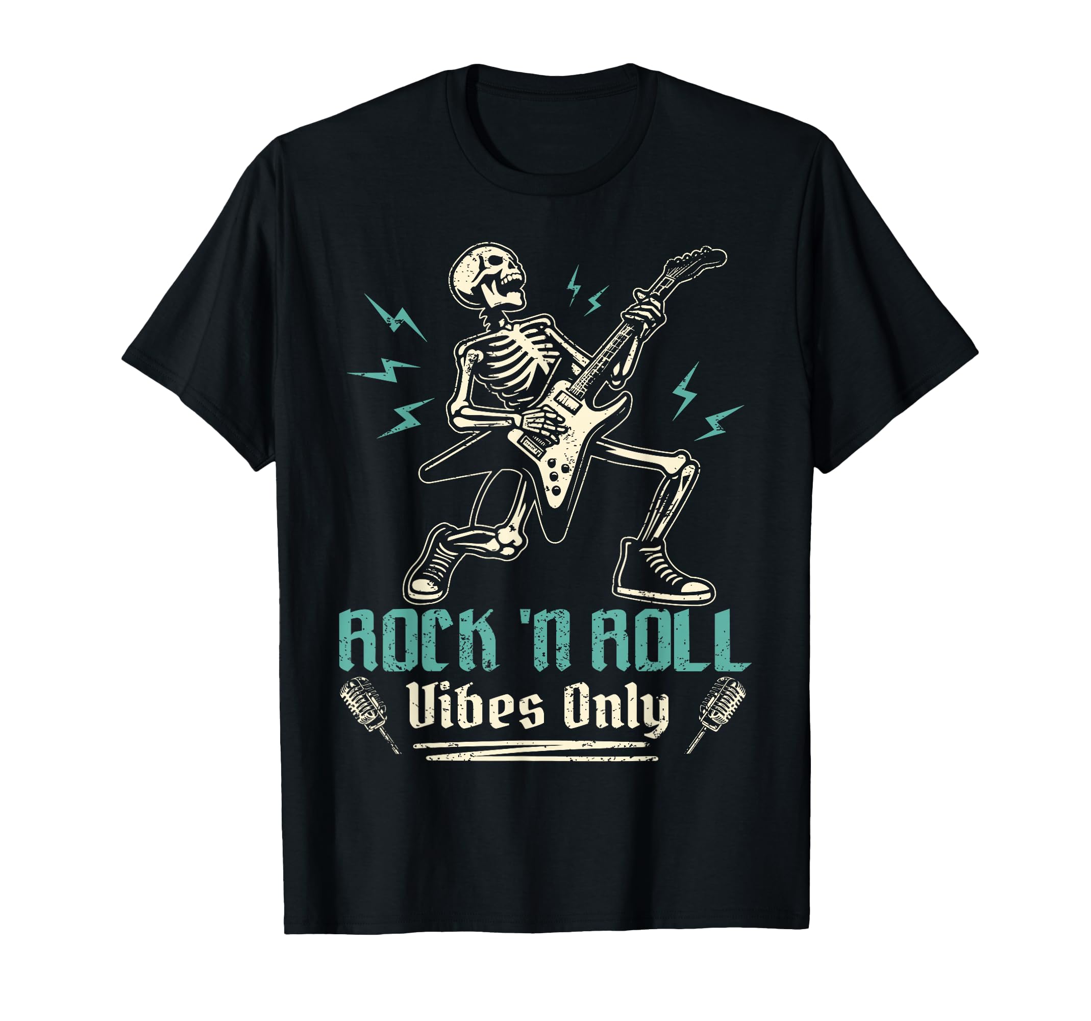 Rock N Roll Vibes Only Music Guitar T-Shirt - Streetwear Style for Adults - T-Shirt, Sweatshirt, Hoodie