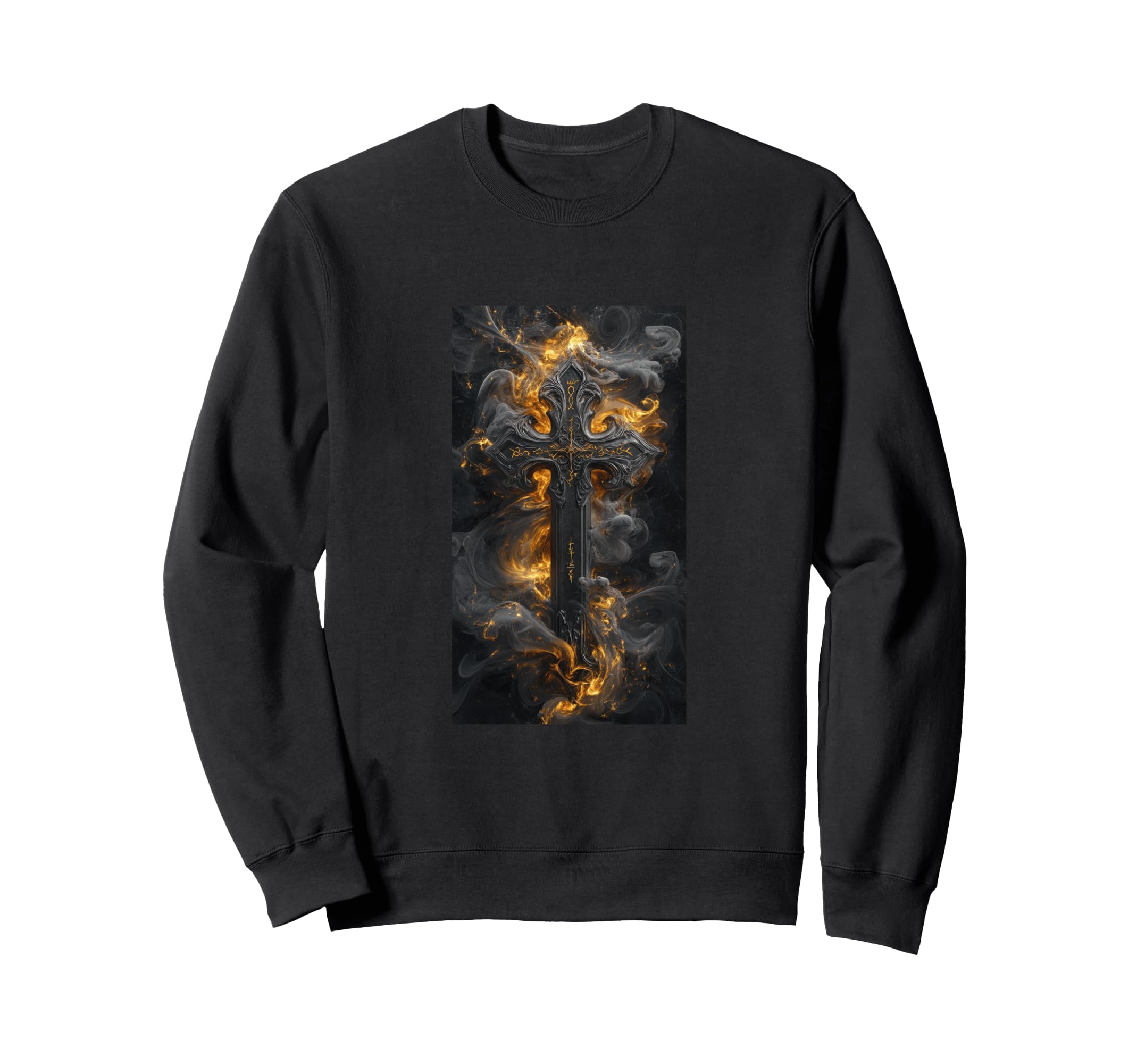 Gothic Cross Grunge Aesthetic Y2K Sweatshirt - Trendy Graphic for Adults - T-Shirt, Sweatshirt, Hoodie