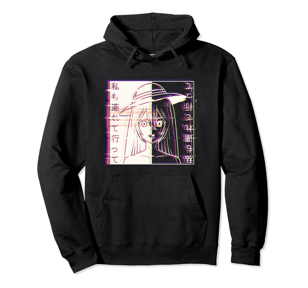 Aesthetic Vaporwave Waifu Anime Hoodie - Unique Graphic Men Women - T-Shirt, Sweatshirt, Hoodie