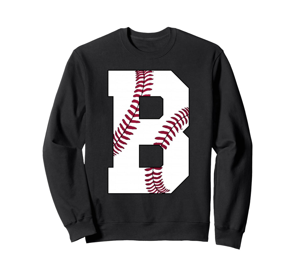 B Baseball Initial Personalized Letter Sweatshirt - Graphic Print Unisex - T-Shirt, Sweatshirt, Hoodie