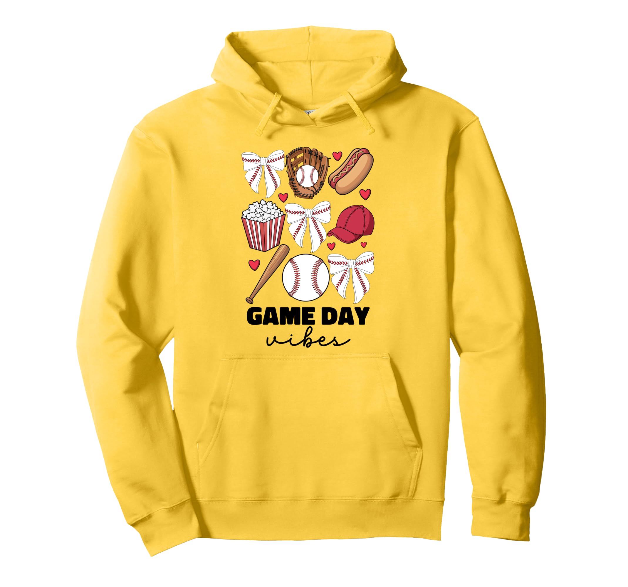 Game Day Vibes Coquette Bow Baseball Hoodie - Casual Everyday Wear Unisex - T-Shirt, Sweatshirt, Hoodie