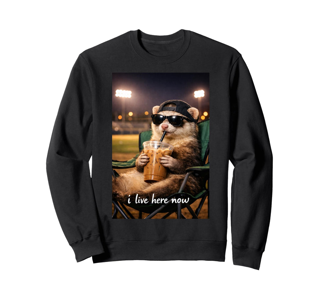 Funny Ferrets Ballfield Baseball Sweatshirt - Graphic Print for Adults - T-Shirt, Sweatshirt, Hoodie