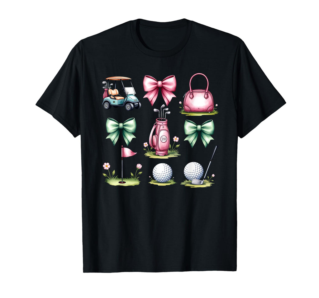 Golf Coquette Bow Golf Ball Mom T-Shirt - Fun Novelty Design Men Women - T-Shirt, Sweatshirt, Hoodie