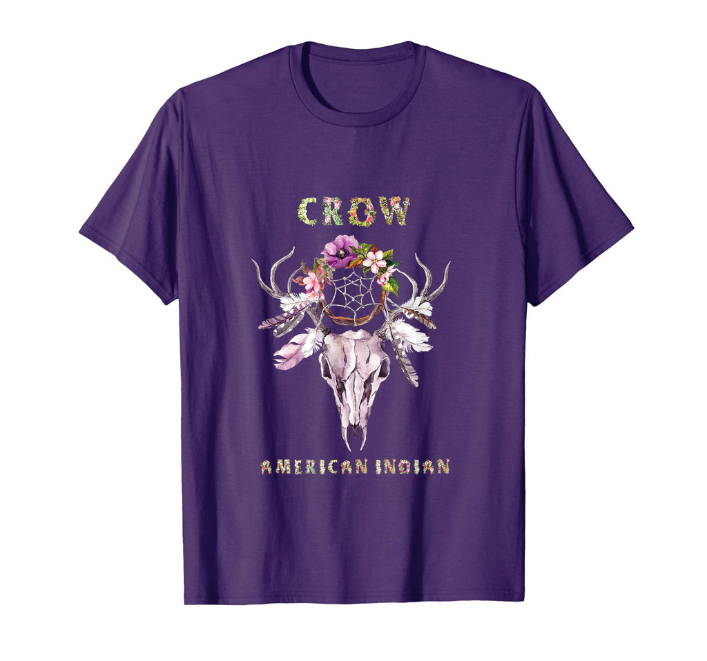 Crow American Indian Tribe Boho Floral T-Shirt - Trendy Graphic Unisex - T-Shirt, Sweatshirt, Hoodie