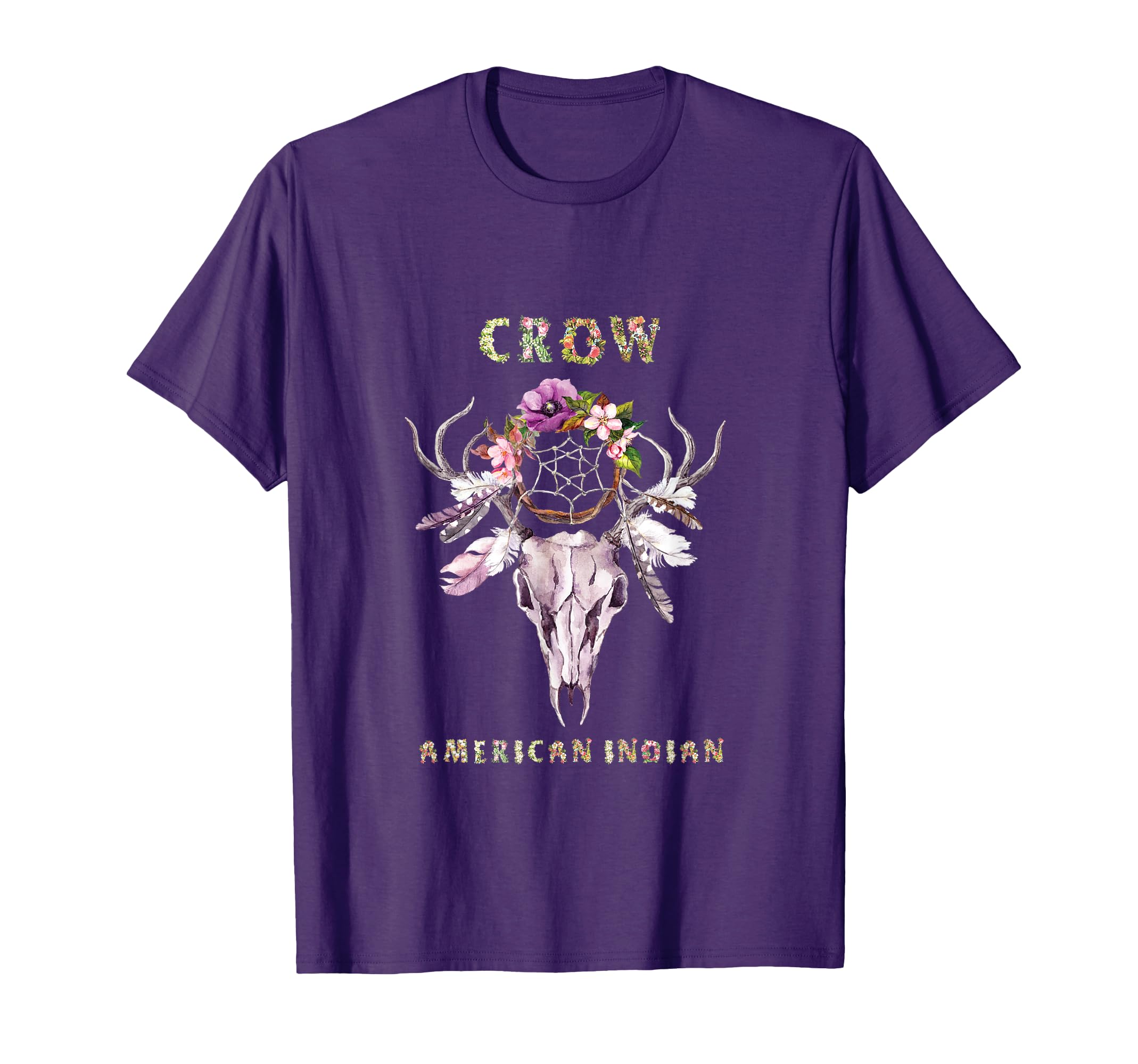 Crow American Indian Tribe Boho Floral T-Shirt - Trendy Graphic Unisex - T-Shirt, Sweatshirt, Hoodie