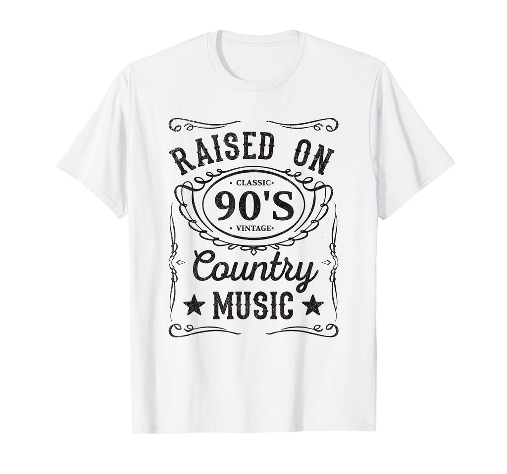 Raised 90S Country Music Funny Cowboy T-Shirt - Custom Art Print for Adults - T-Shirt, Sweatshirt, Hoodie
