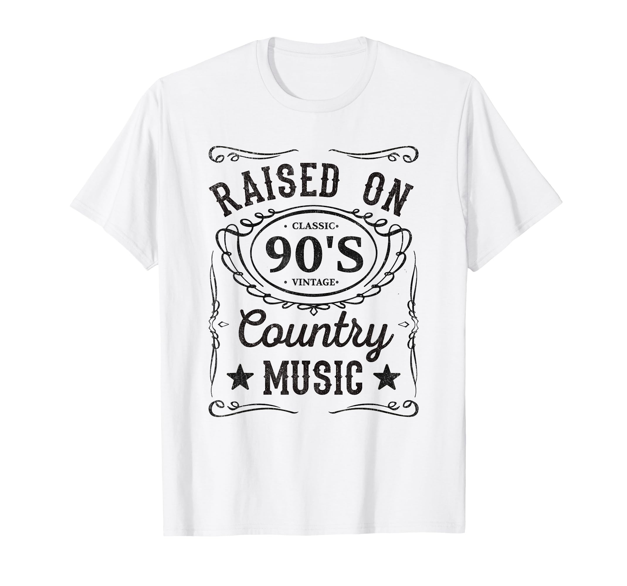 Raised 90S Country Music Funny Cowboy T-Shirt - Custom Art Print for Adults - T-Shirt, Sweatshirt, Hoodie