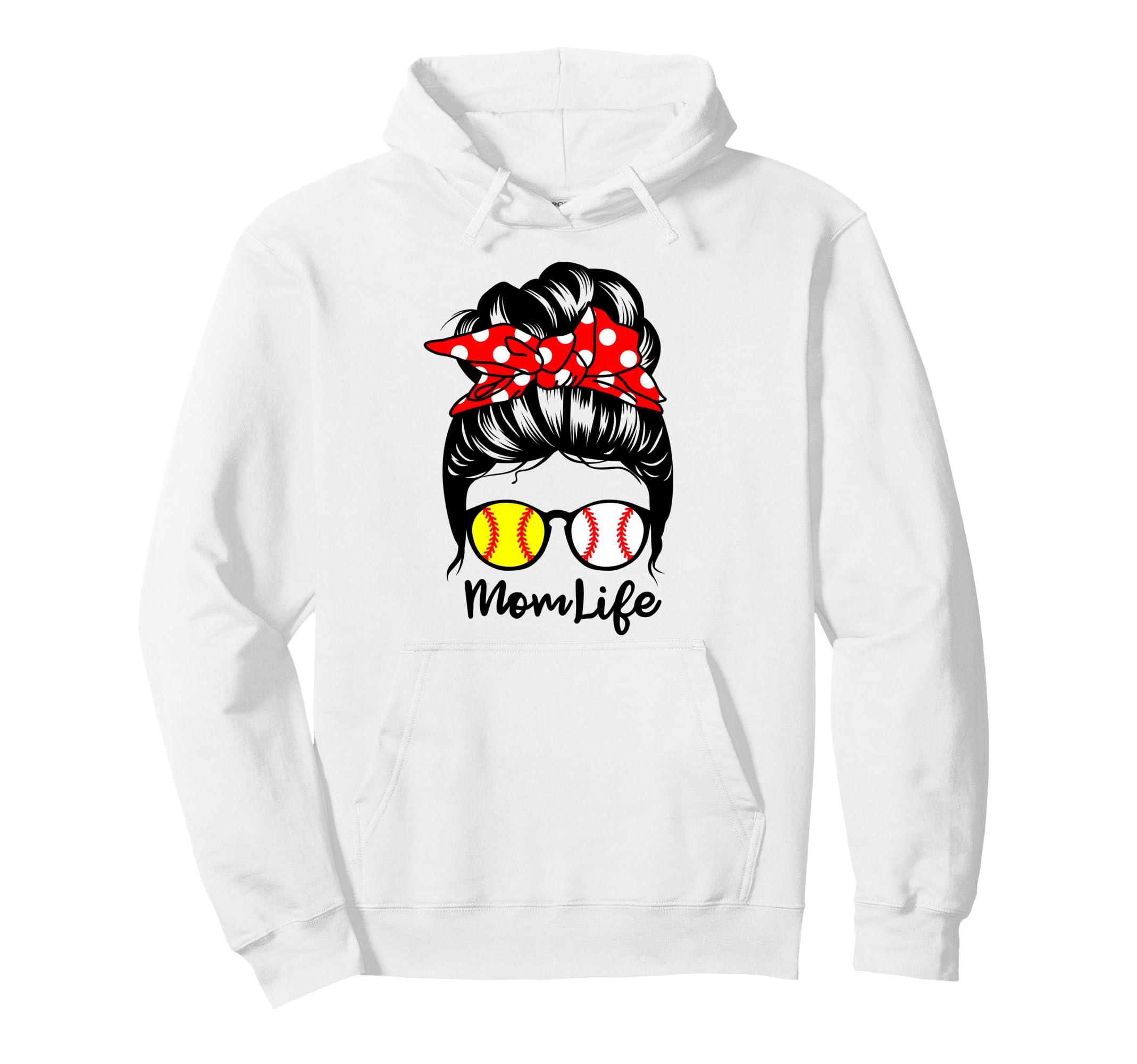 Mom Life Messy Bun Hair Funny Hoodie - Aesthetic Graphic Men Women - T-Shirt, Sweatshirt, Hoodie