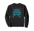 Raised Old School Hip Hop Rap Vinyl Sweatshirt - Graphic Print Unisex - T-Shirt, Sweatshirt, Hoodie